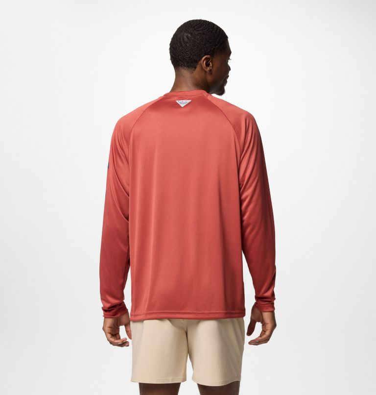 Men's PFG Terminal Tackle Long Sleeve Shirt, Color: Dusty Crimson, Nocturnal Logo, image 3