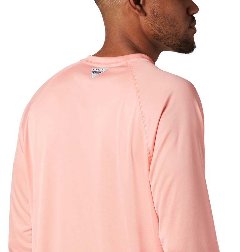 Columbia Men's Terminal Tackle Heather Long Sleeve Shirt - Sorbet Black Logo, Large Size Comfort Wear