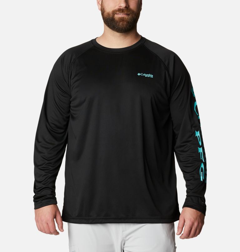Men’s PFG Terminal Tackle Long Sleeve Shirt - Big, Color: Black, Gulf Stream Logo, image 1