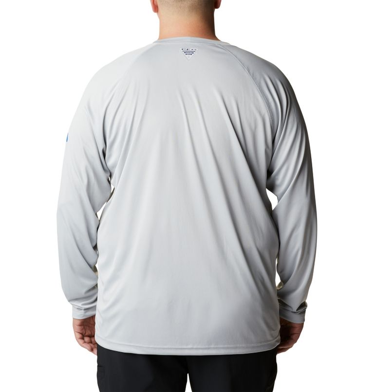 Men’s PFG Terminal Tackle Long Sleeve Shirt - Big, Color: Cool Grey, Vivid Blue Logo, image 2