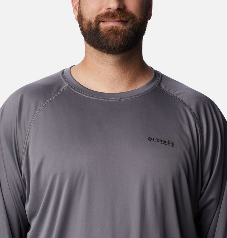 Men's PFG Terminal Tackle Long Sleeve Shirt - Big, Color: City Grey, Black Logo, image 4
