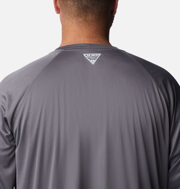 Men’s PFG Terminal Tackle Long Sleeve Shirt - Big, Color: City Grey, Black Logo, image 5