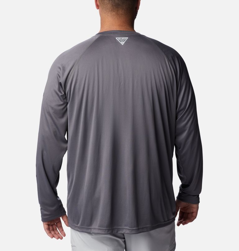 Thumbnail: Men’s PFG Terminal Tackle Long Sleeve Shirt - Big, Color: City Grey, Black Logo, image 2