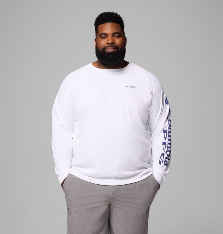 Men's PFG Terminal Tackle Long Sleeve Shirt - Big, Color: White, Nightshade Logo, image 1