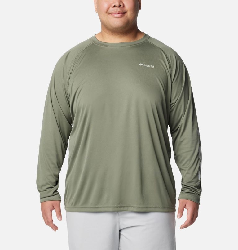 Men's PFG Terminal Tackle Long Sleeve Shirt - Big, Color: Cypress, Cool Grey Logo, image 1