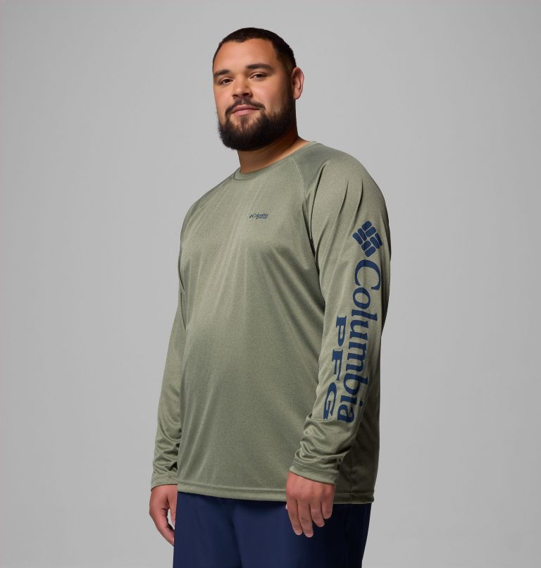 Men's PFG Terminal Tackle Long Sleeve Shirt - Big, Color: Cypress Heather, Carbon Logo, image 4