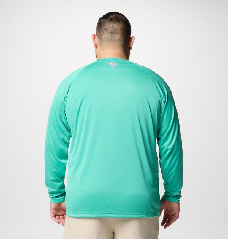 Men's PFG Terminal Tackle Long Sleeve Shirt - Big, Color: Glaze Green, White Logo, image 3