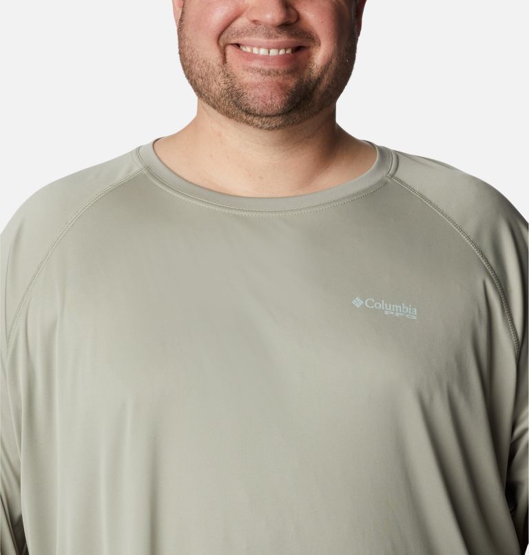 Thumbnail: T-shirt à manches longues PFG Terminal Tackle pour homme - Grandes tailles, Color: Safari, Cool Green Logo, image 4