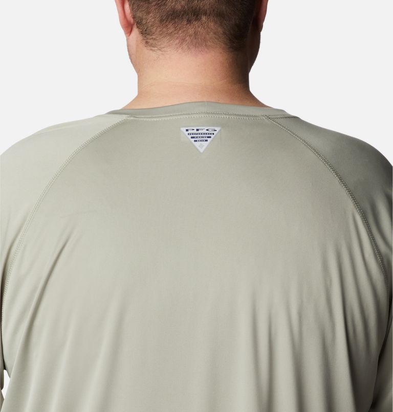 Thumbnail: Men’s PFG Terminal Tackle Long Sleeve Shirt - Big, Color: Safari, Cool Green Logo, image 5