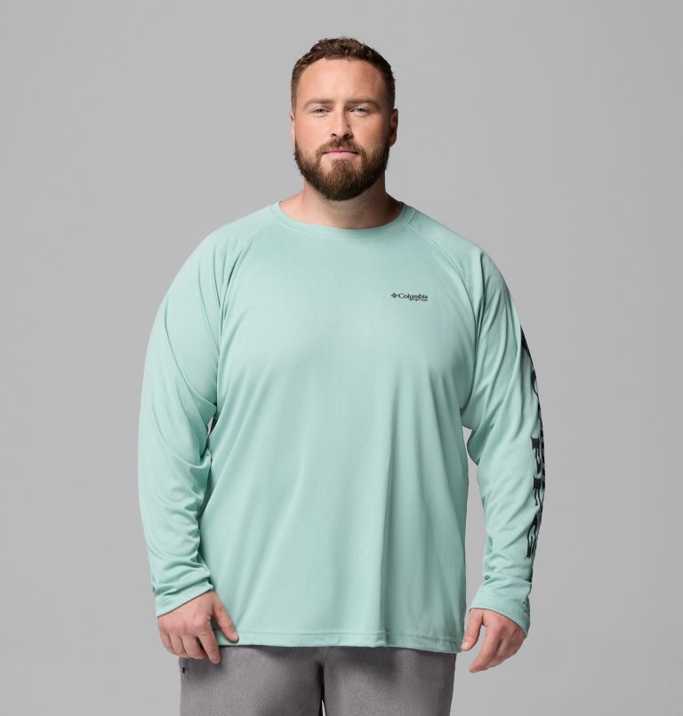 Men's PFG Terminal Tackle Long Sleeve Shirt - Big, Color: Misty Jade, Shark Logo, image 1