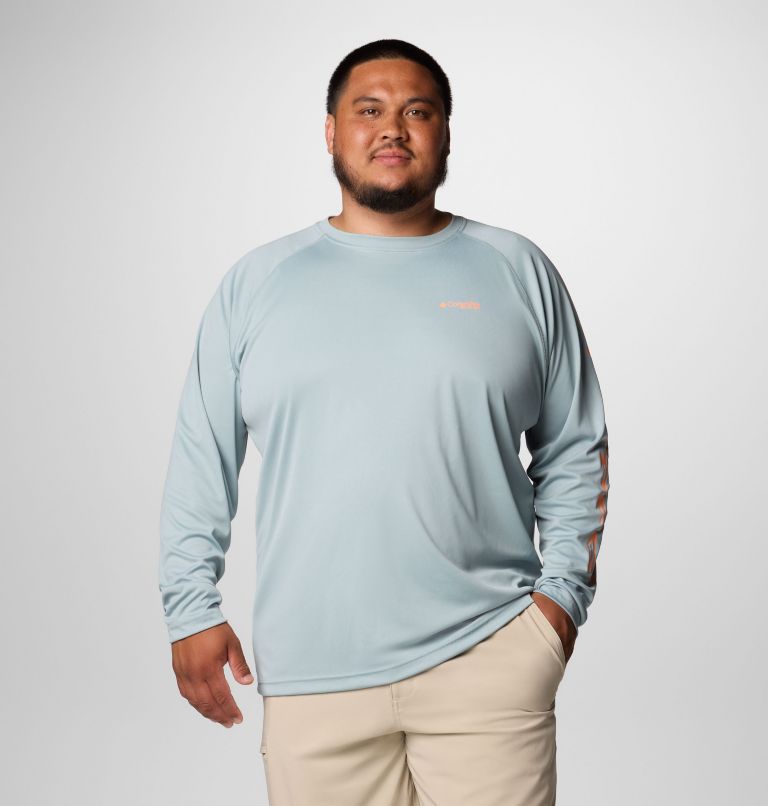 Men's PFG Terminal Tackle Long Sleeve Shirt - Big, Color: Crushed Blue, Bright Nectar Logo, image 1