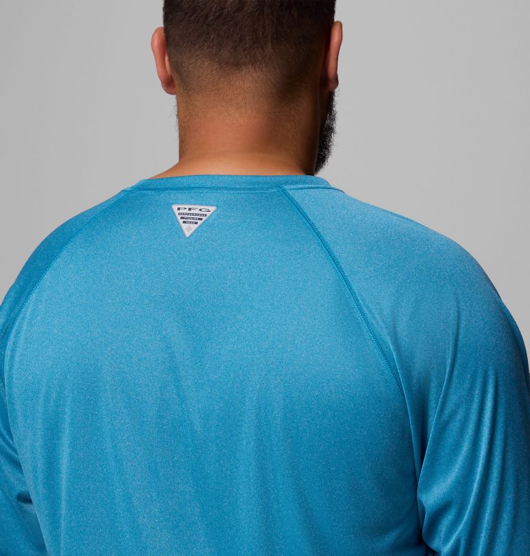 Men's PFG Terminal Tackle Long Sleeve Shirt - Big, Color: Blue Echo Heather, White Logo, image 6
