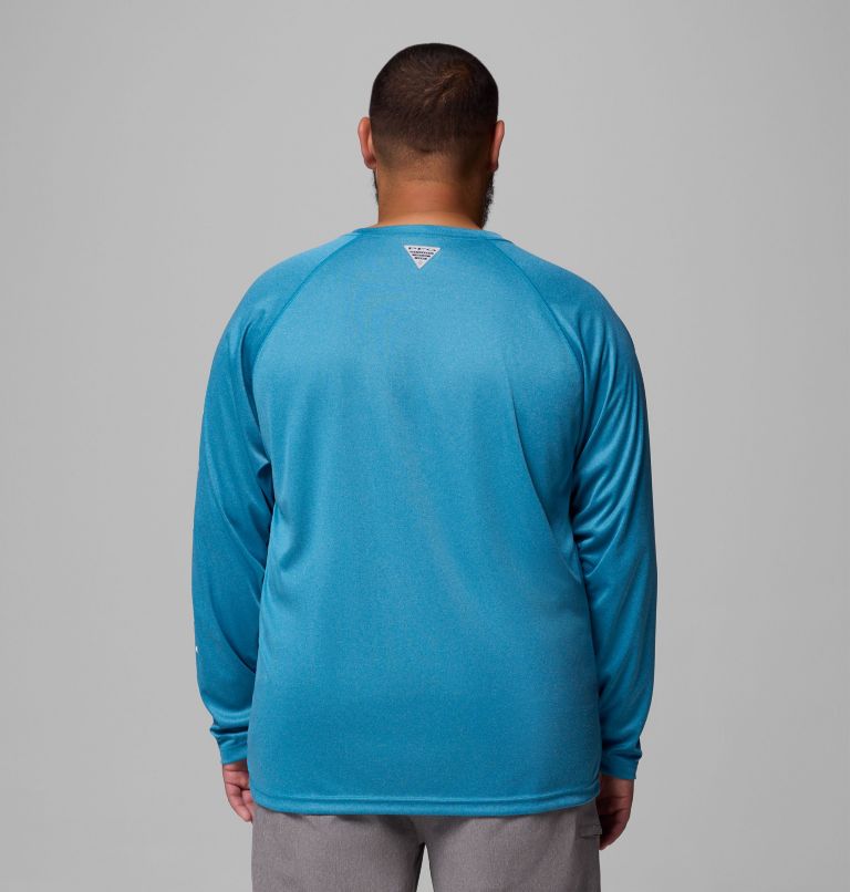 Men's PFG Terminal Tackle Long Sleeve Shirt - Big, Color: Blue Echo Heather, White Logo, image 3