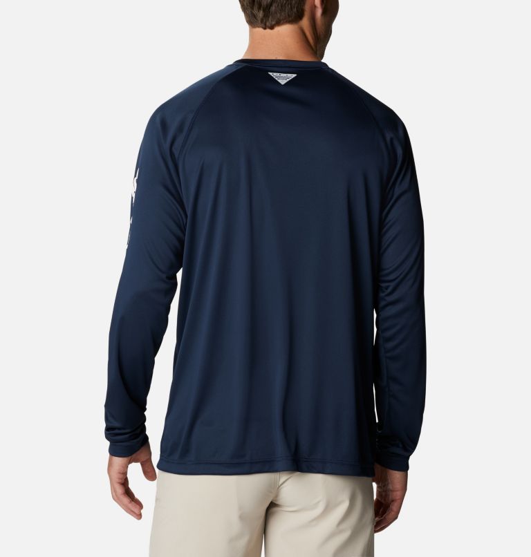 Men’s PFG Terminal Tackle Long Sleeve Shirt - Big, Color: Collegiate Navy, White Logo, image 2