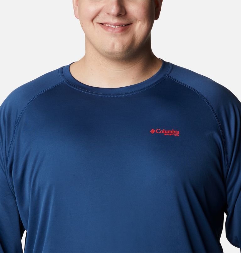Men’s PFG Terminal Tackle Long Sleeve Shirt - Big, Color: Carbon, Red Spark Logo, image 4