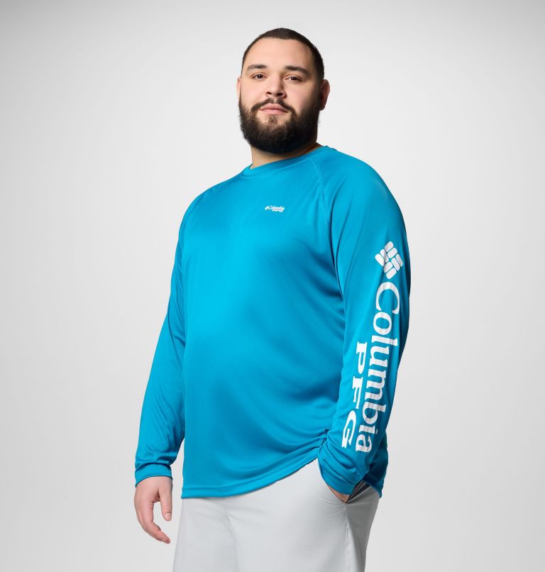 Men's PFG Terminal Tackle Long Sleeve Shirt - Big, Color: Blue Echo, White Logo, image 4