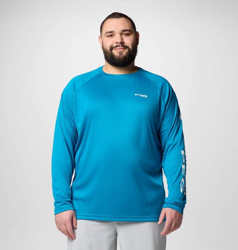 Men's PFG Terminal Tackle Long Sleeve Shirt - Big, Color: Blue Echo, White Logo, image 1