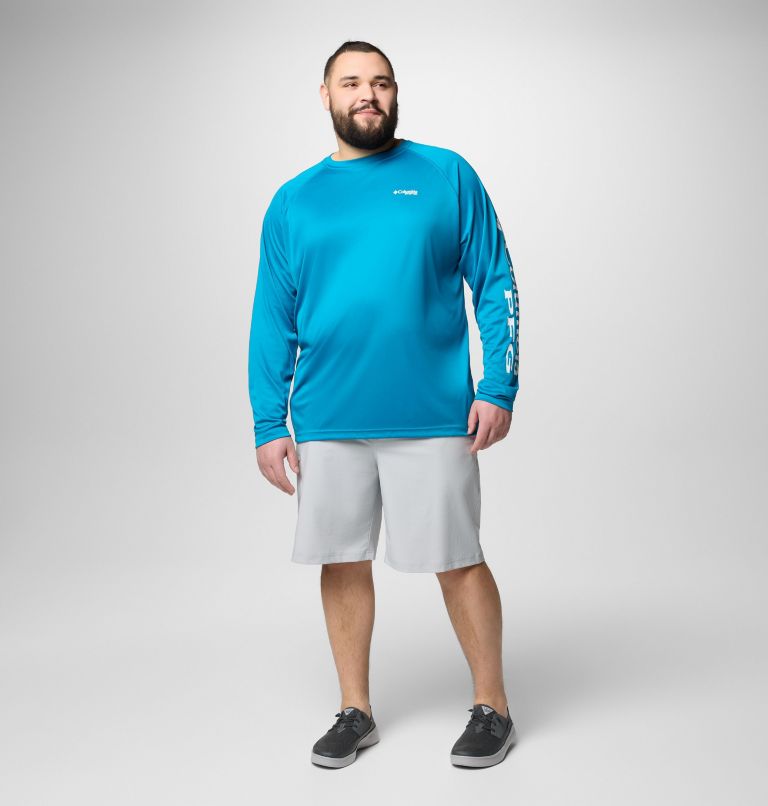 Men's PFG Terminal Tackle Long Sleeve Shirt - Big, Color: Blue Echo, White Logo, image 2