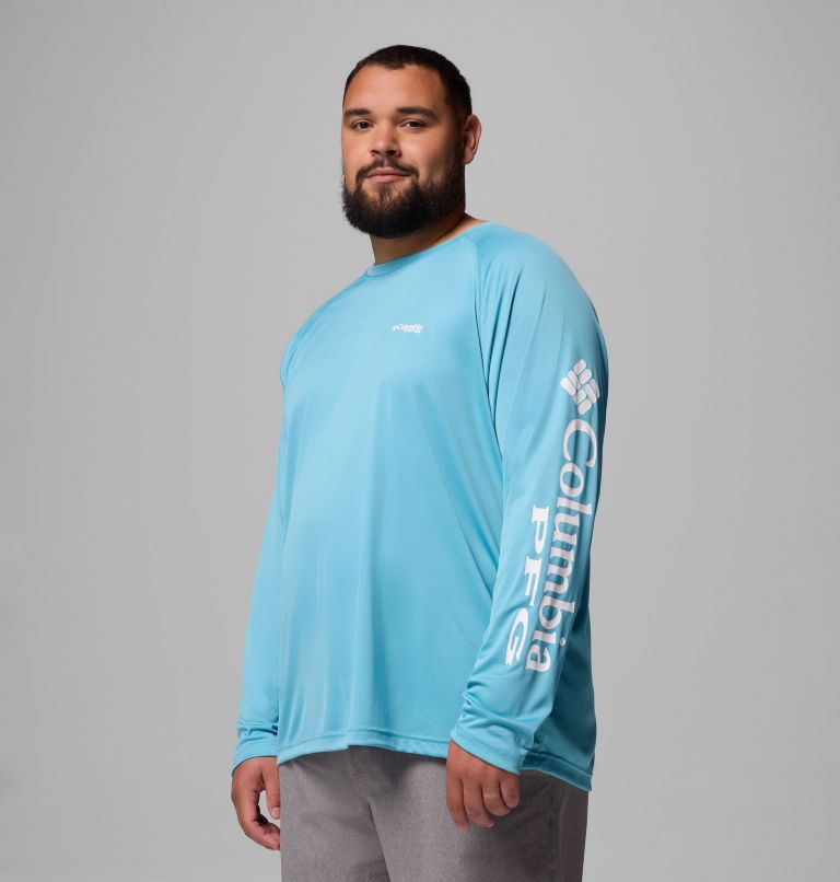 Men's PFG Terminal Tackle Long Sleeve Shirt - Big, Color: Vintage Blue, White Logo, image 4