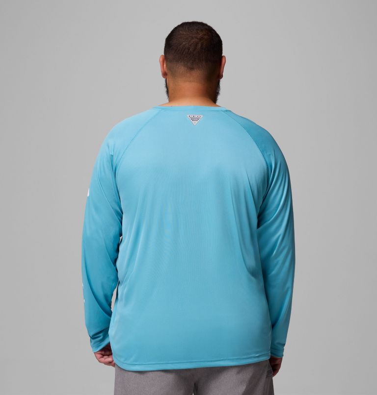 Men's PFG Terminal Tackle Long Sleeve Shirt - Big, Color: Vintage Blue, White Logo, image 3