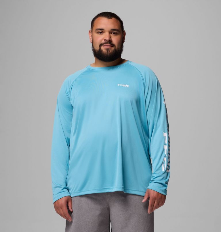 Men's PFG Terminal Tackle Long Sleeve Shirt - Big, Color: Vintage Blue, White Logo, image 1