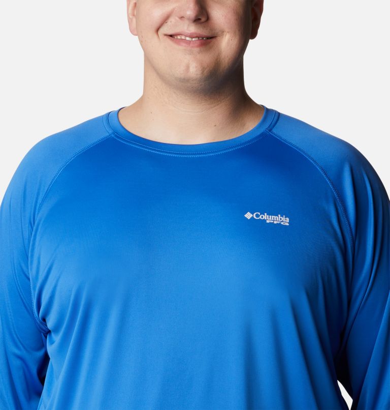 Men's PFG Terminal Tackle Long Sleeve Shirt - Big, Color: Vivid Blue, Cool Grey Logo, image 4