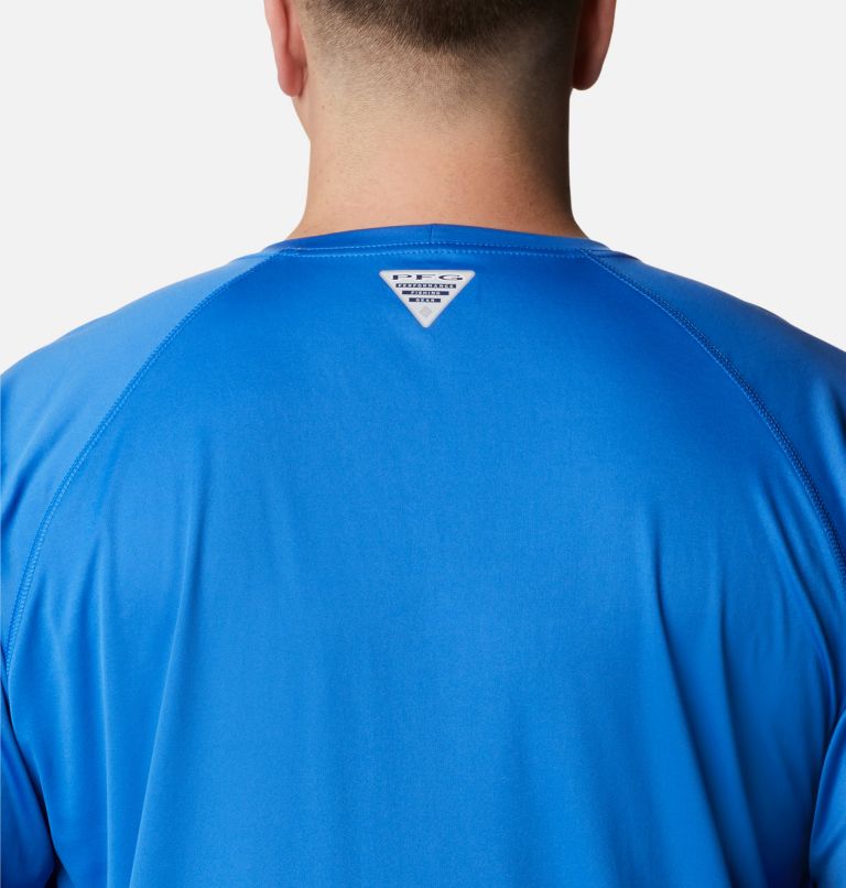 Men's PFG Terminal Tackle Long Sleeve Shirt - Big, Color: Vivid Blue, Cool Grey Logo, image 5
