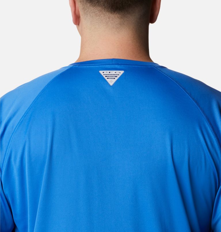 Men’s PFG Terminal Tackle Long Sleeve Shirt - Big, Color: Vivid Blue, Cool Grey Logo, image 5