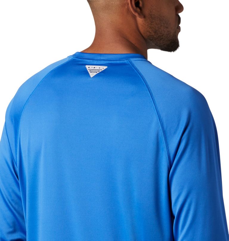Men’s PFG Terminal Tackle Long Sleeve Shirt - Big, Color: Vivid Blue, Bright Nectar Logo, image 5