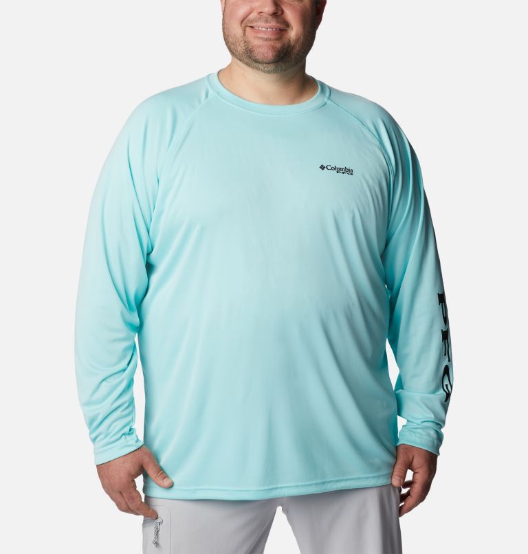 Men's PFG Terminal Tackle Long Sleeve Shirt - Big, Color: Gulf Stream, Black Logo, image 1