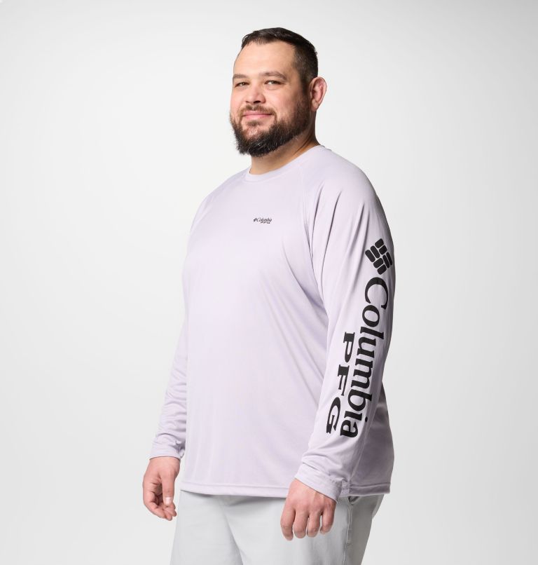 Men's PFG Terminal Tackle Long Sleeve Shirt - Big, Color: Lavender Pearl, Black Logo, image 4
