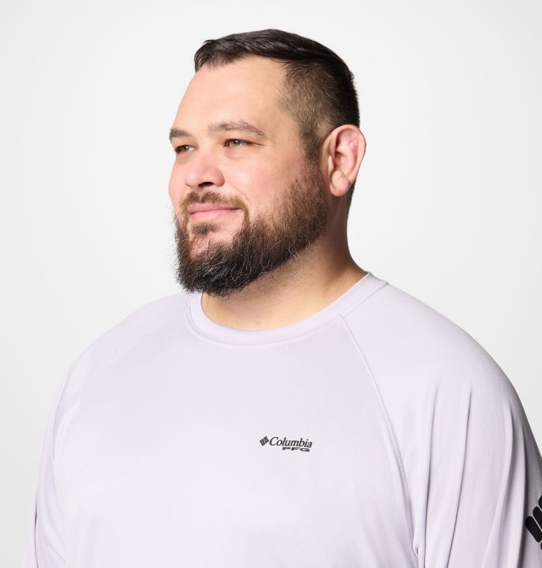 Men's PFG Terminal Tackle Long Sleeve Shirt - Big, Color: Lavender Pearl, Black Logo, image 5