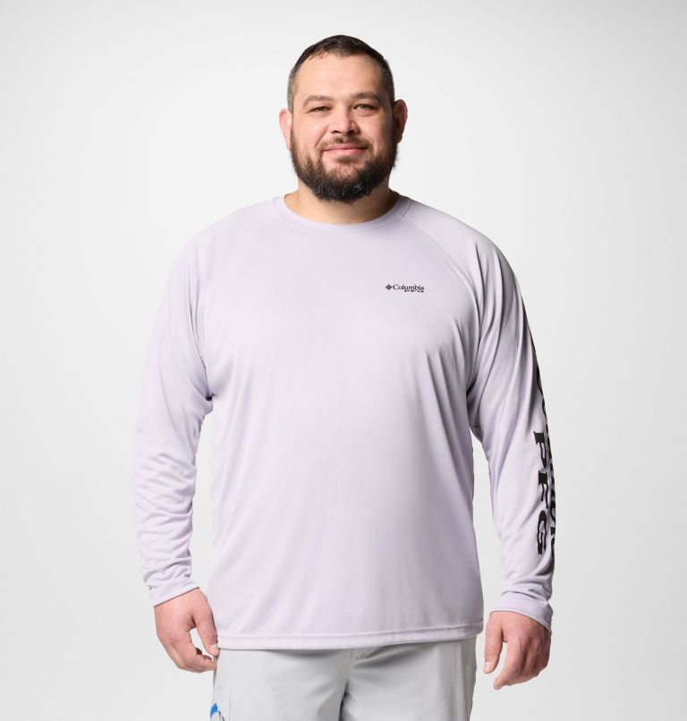 Men's PFG Terminal Tackle Long Sleeve Shirt - Big, Color: Lavender Pearl, Black Logo, image 1