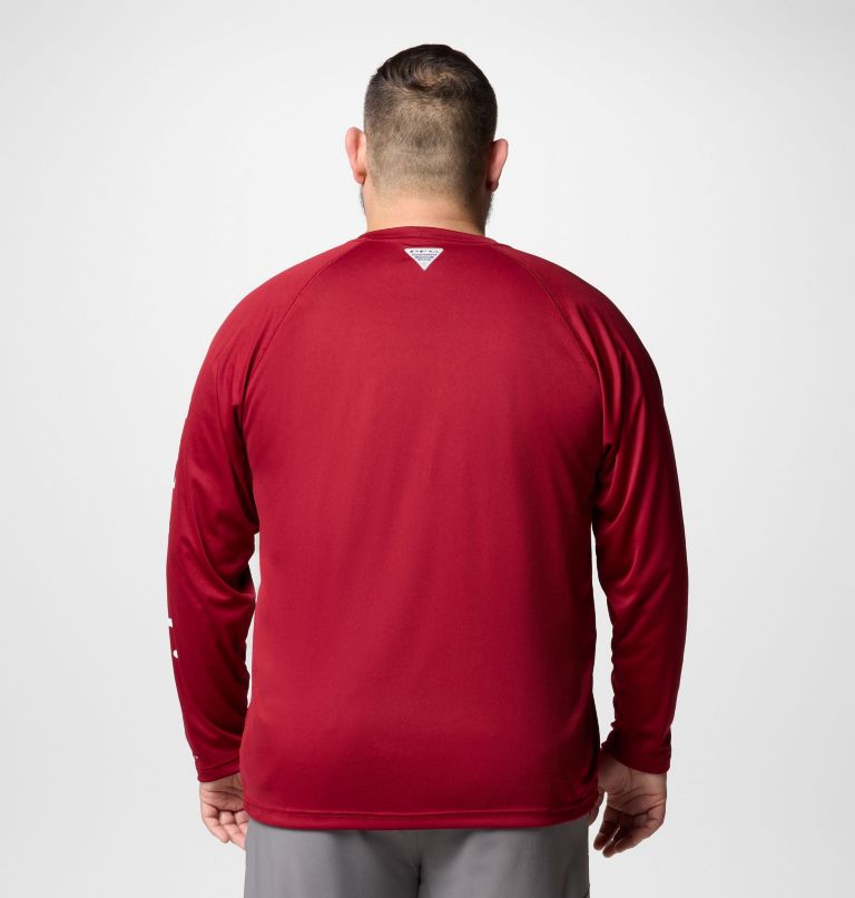Men's PFG Terminal Tackle Long Sleeve Shirt - Big, Color: Beet, White Logo, image 2