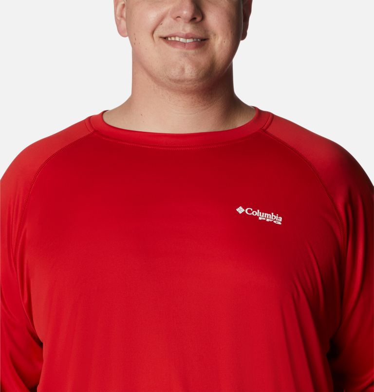 Thumbnail: Men’s PFG Terminal Tackle Long Sleeve Shirt - Big, Color: Red Spark, White Logo, image 4
