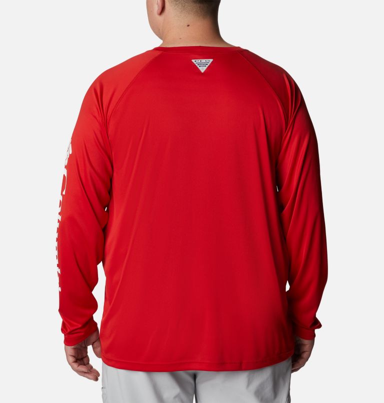Men’s PFG Terminal Tackle Long Sleeve Shirt - Big, Color: Red Spark, White Logo, image 2