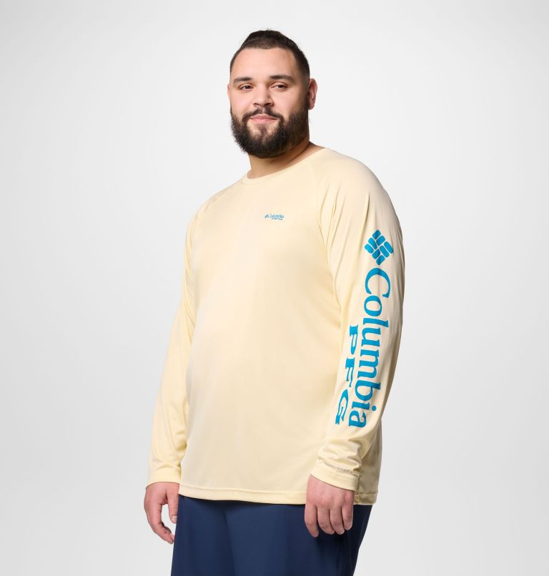 Men's PFG Terminal Tackle Long Sleeve Shirt - Big, Color: Lemon Wash, Blue Echo Logo, image 4