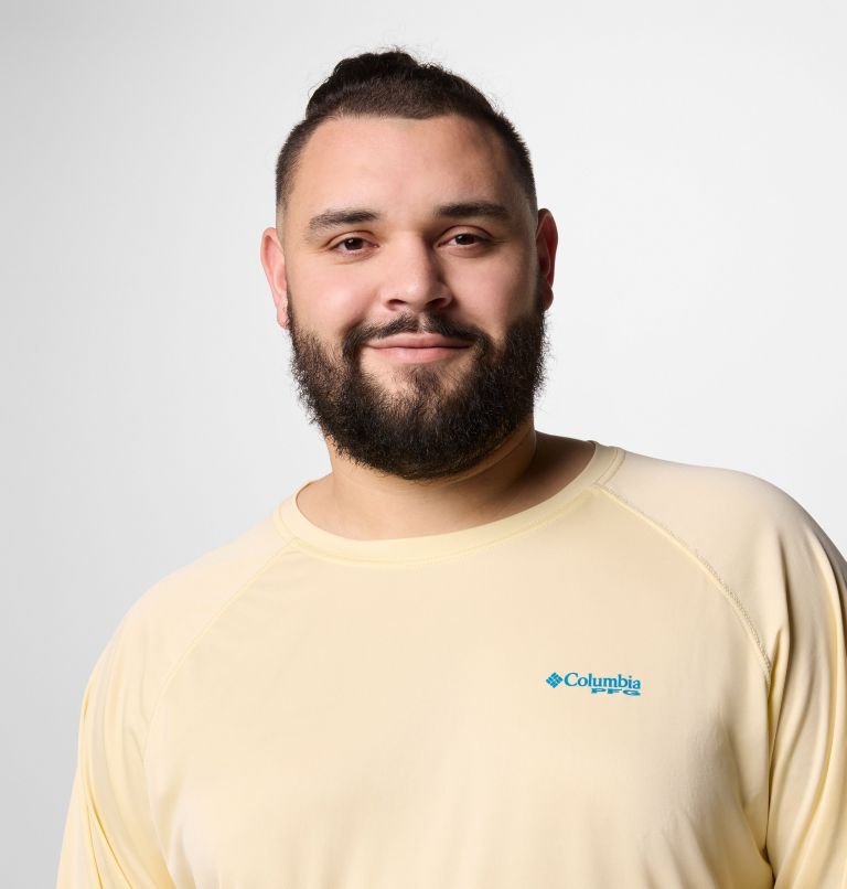 Men's PFG Terminal Tackle Long Sleeve Shirt - Big, Color: Lemon Wash, Blue Echo Logo, image 5