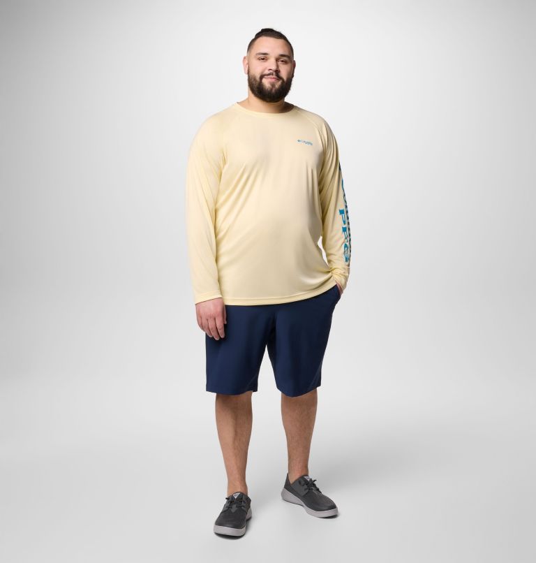 Men's PFG Terminal Tackle Long Sleeve Shirt - Big, Color: Lemon Wash, Blue Echo Logo, image 2