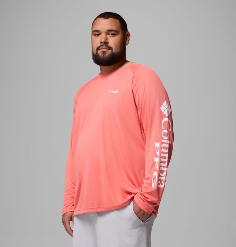 Men's PFG Terminal Tackle Long Sleeve Shirt - Big, Color: Melonade, White Logo, image 4