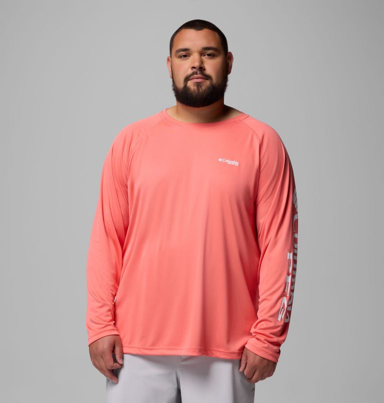 Men's PFG Terminal Tackle Long Sleeve Shirt - Big, Color: Melonade, White Logo, image 1