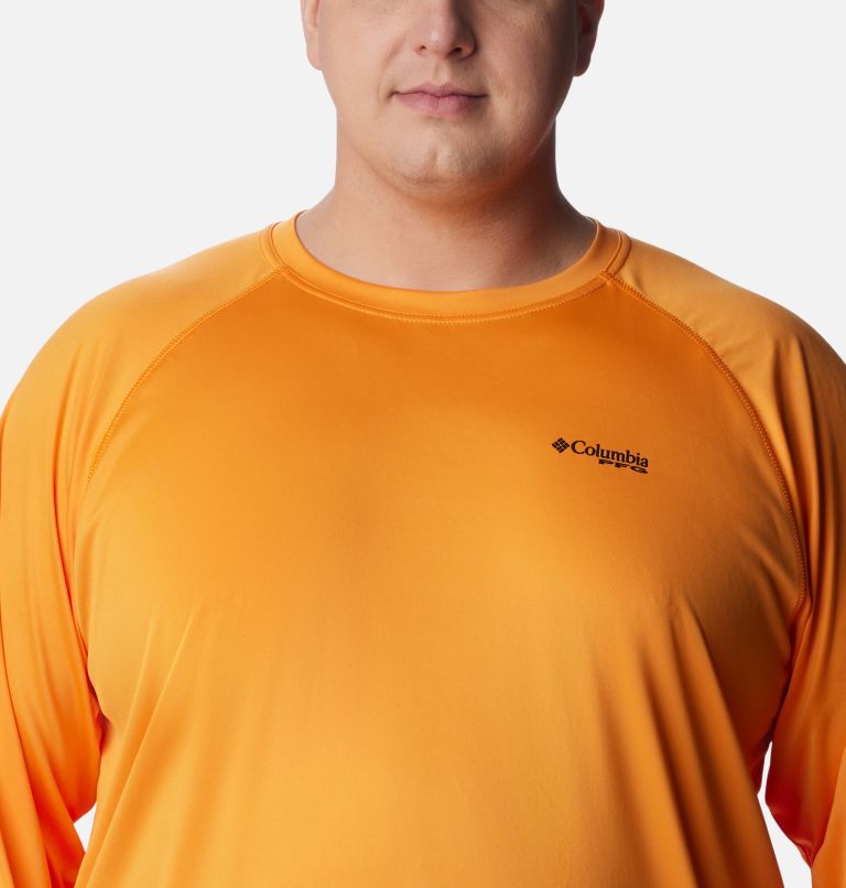 Thumbnail: Men’s PFG Terminal Tackle Long Sleeve Shirt - Big, Color: Orange Blast, Black Logo, image 4