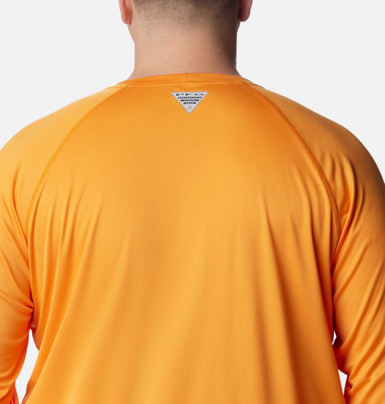 Thumbnail: Men’s PFG Terminal Tackle Long Sleeve Shirt - Big, Color: Orange Blast, Black Logo, image 5