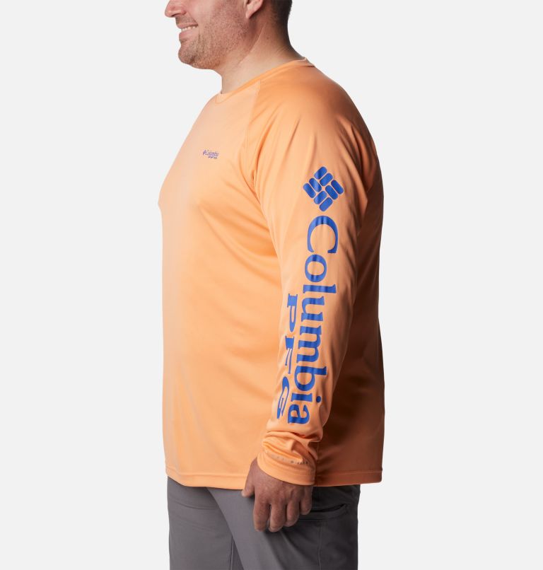 Men's PFG Terminal Tackle Long Sleeve Shirt - Big, Color: Bright Nectar, Vivid Blue Logo, image 3