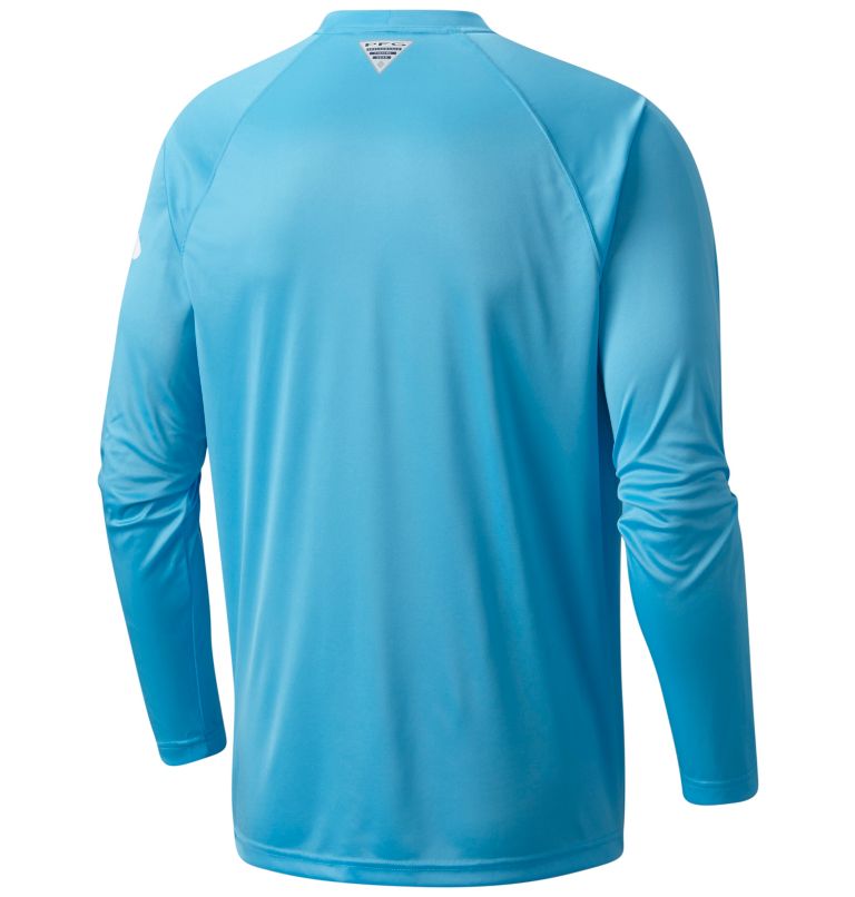 Men's PFG Terminal Tackle Long Sleeve Shirt - Big, Color: Riptide, White Logo, image 2