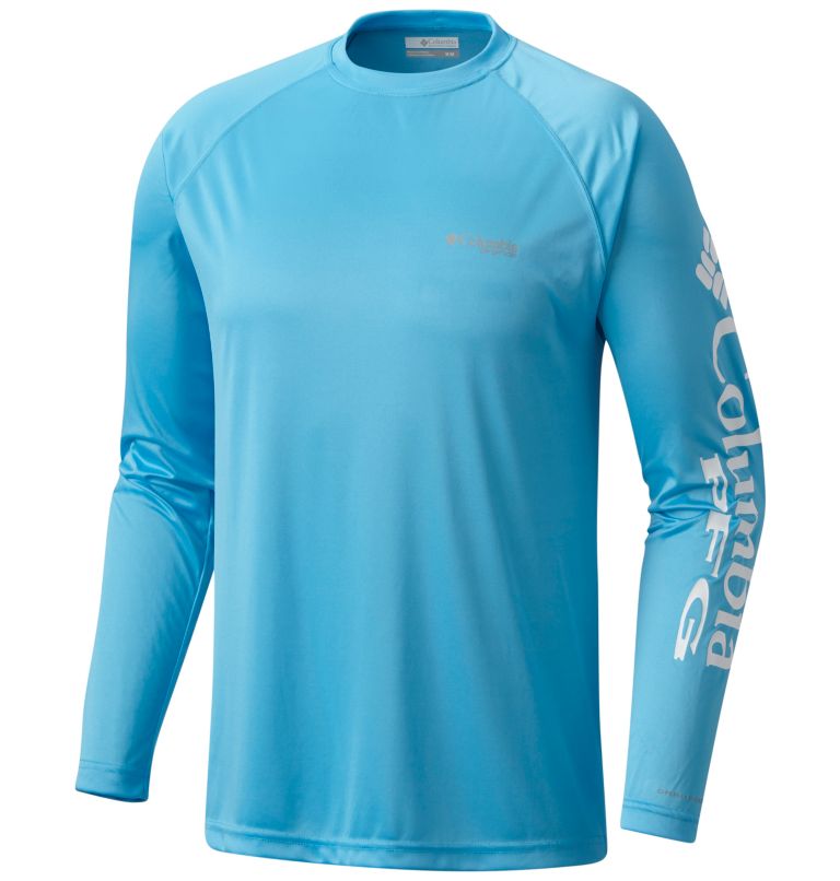 Men's PFG Terminal Tackle Long Sleeve Shirt - Big, Color: Riptide, White Logo, image 1