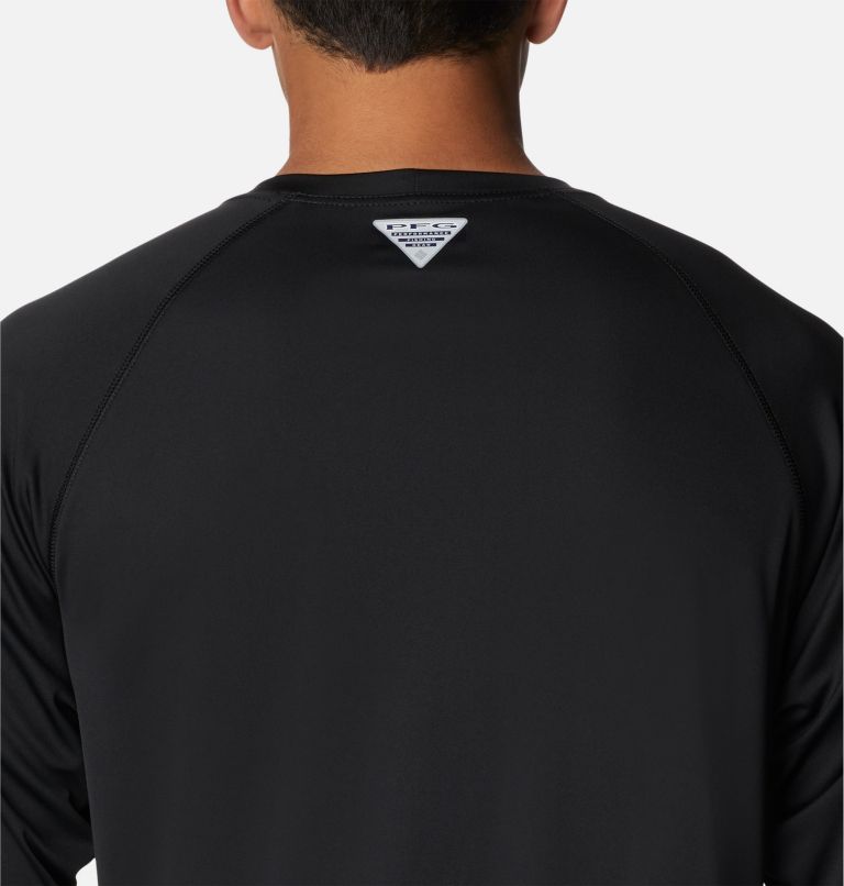 Men's PFG Terminal Tackle Long Sleeve Shirt - Tall, Color: Black, Cool Grey Logo, image 5