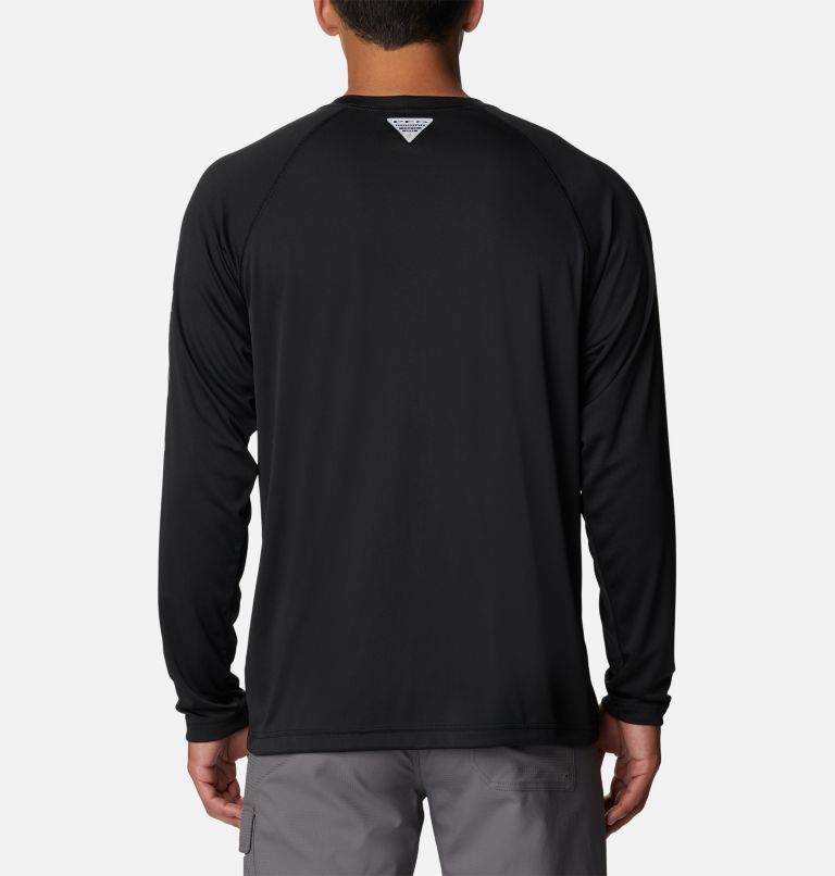 Thumbnail: Men's PFG Terminal Tackle Long Sleeve Shirt - Tall, Color: Black, Cool Grey Logo, image 2