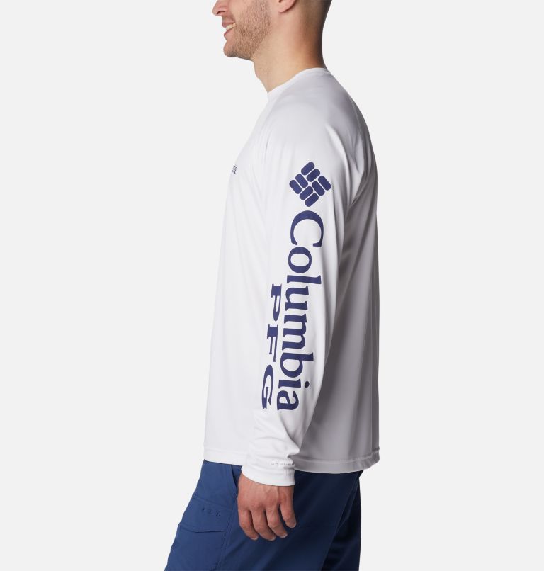 Men's PFG Terminal Tackle Long Sleeve Shirt - Tall, Color: White, Nightshade Logo, image 3