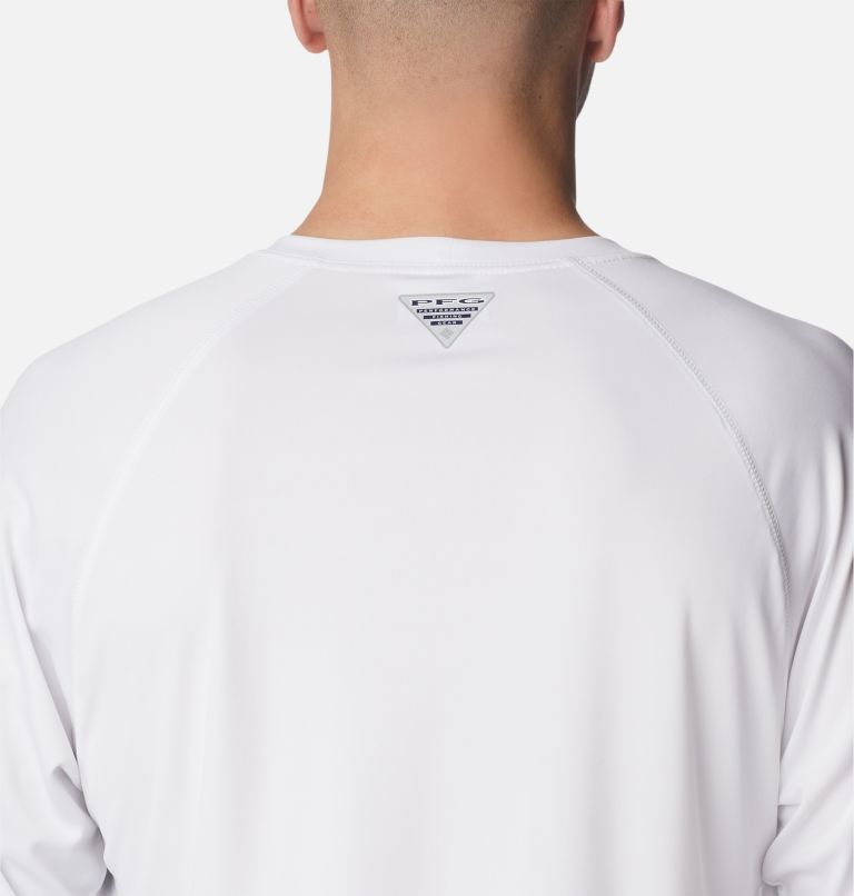 Thumbnail: Men's PFG Terminal Tackle Long Sleeve Shirt - Tall, Color: White, Nightshade Logo, image 5